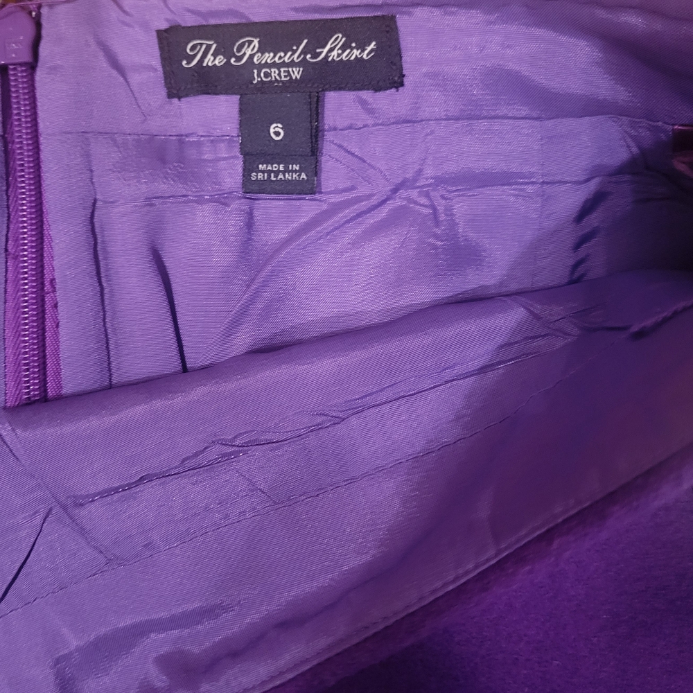 🔥 BUNDLE DEAL: 3/$25 OR 5/$50 The J Crew Pencil Skirt In Purple Wool Size 6 - Picture 3 of 5